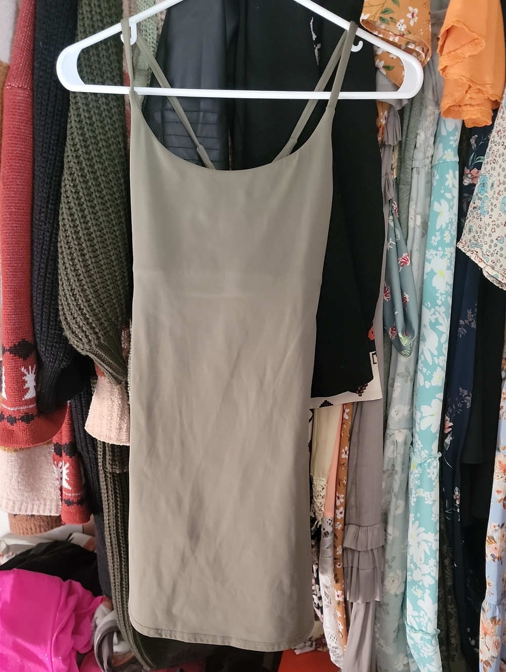Olive Green Slip Dress